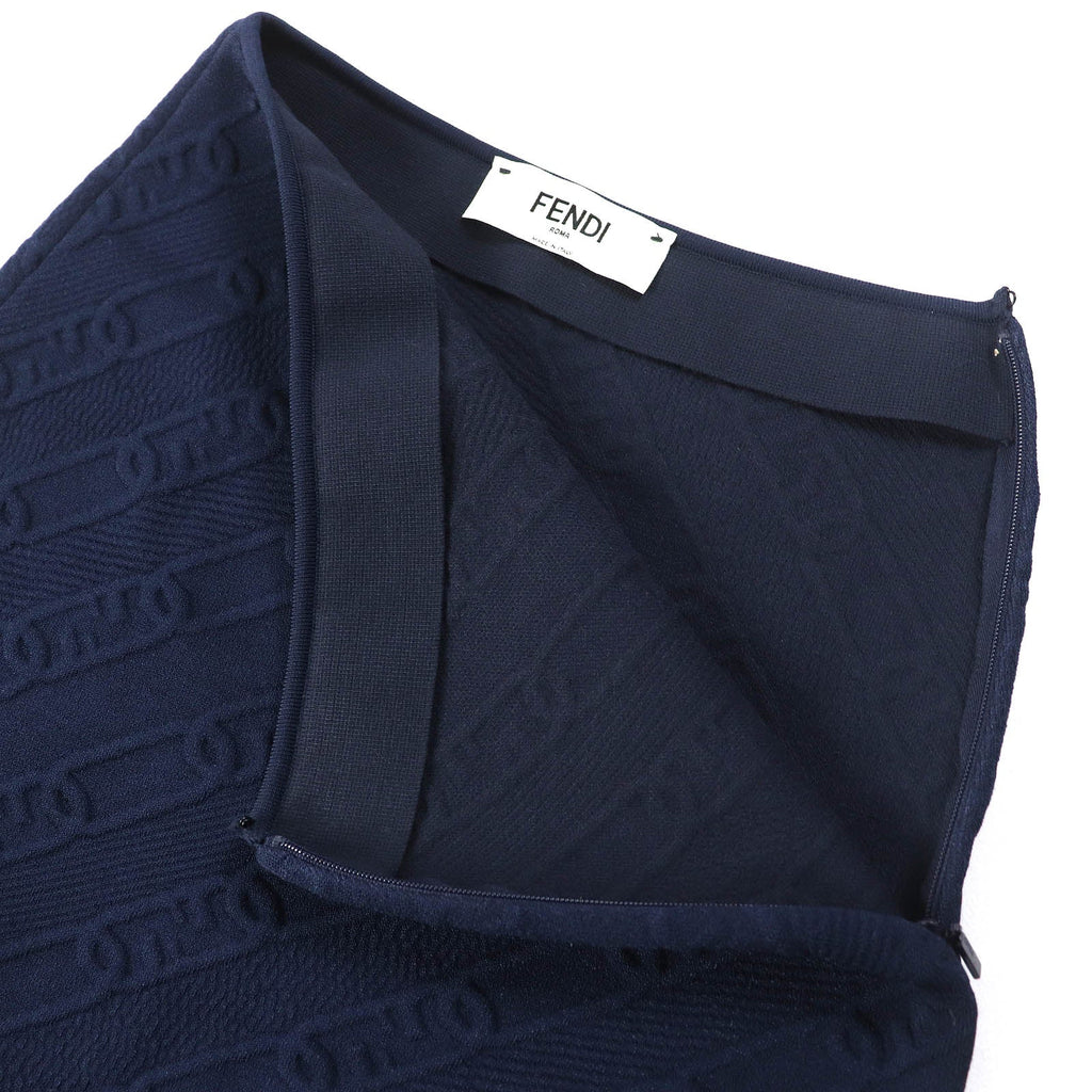 FENDI Long skirt FZQ677 Rayon Navy 40