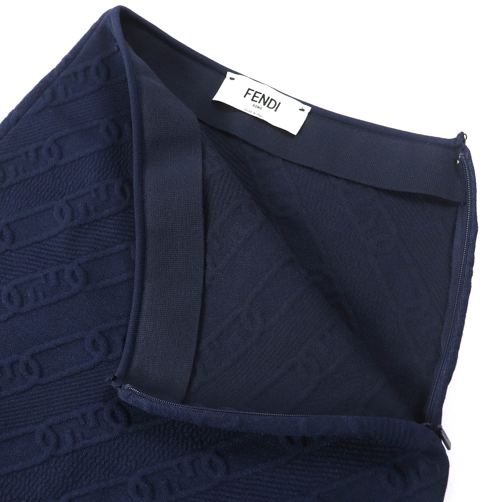FENDI Long skirt FZQ677 Rayon Navy 40