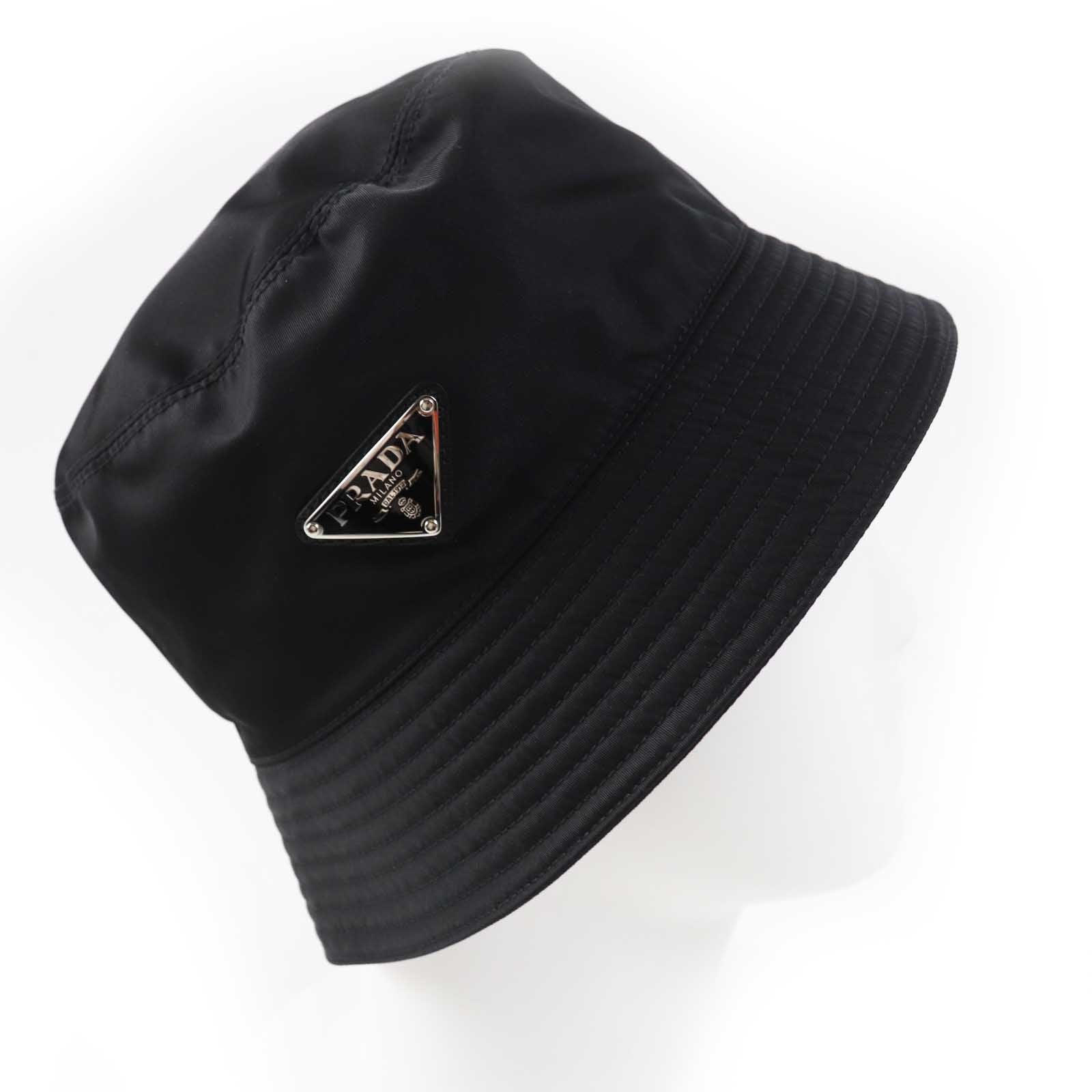 PRADA hat 1HC137 recycled polyamide black RE-NYLON