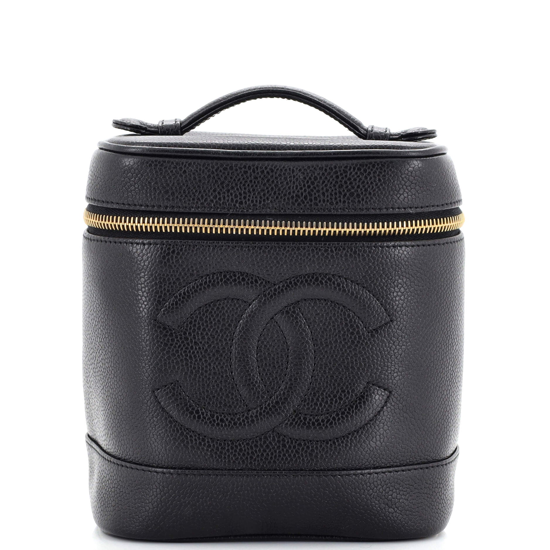 CHANEL Vintage Timeless Cosmetic Case Caviar Tall
