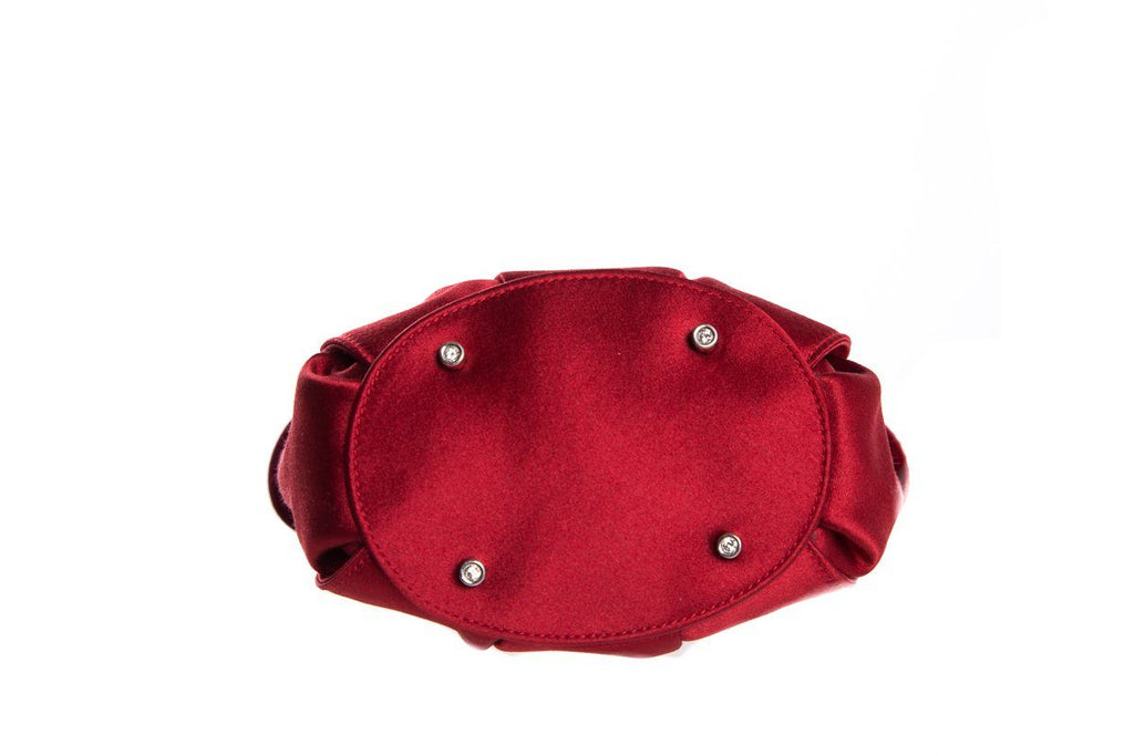 Judith Leiber Red Satin Clutch