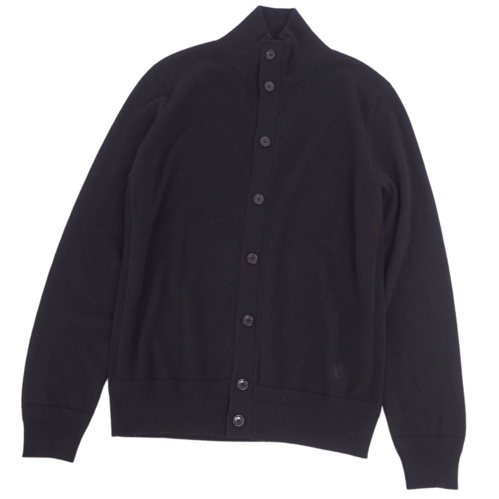 Louis Vuitton Cardigans Drivers Cashmere 100% LV Logo Stitch Tops Mens Made in Italy M Black ,