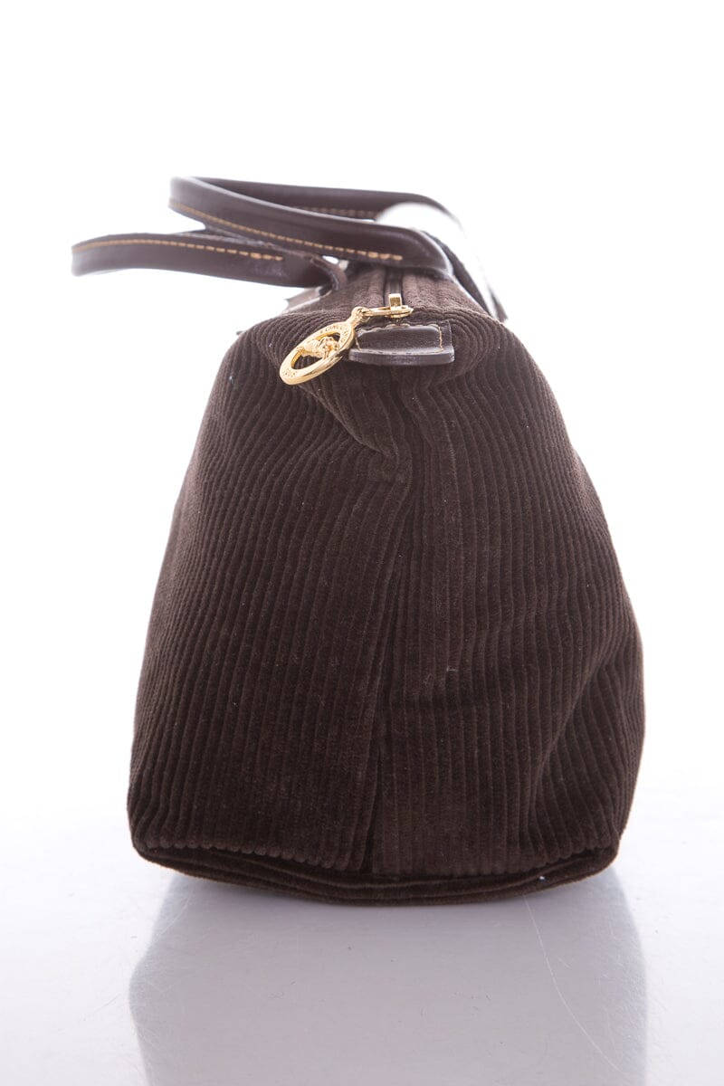 Longchamp Brown Courdoroy Handbag