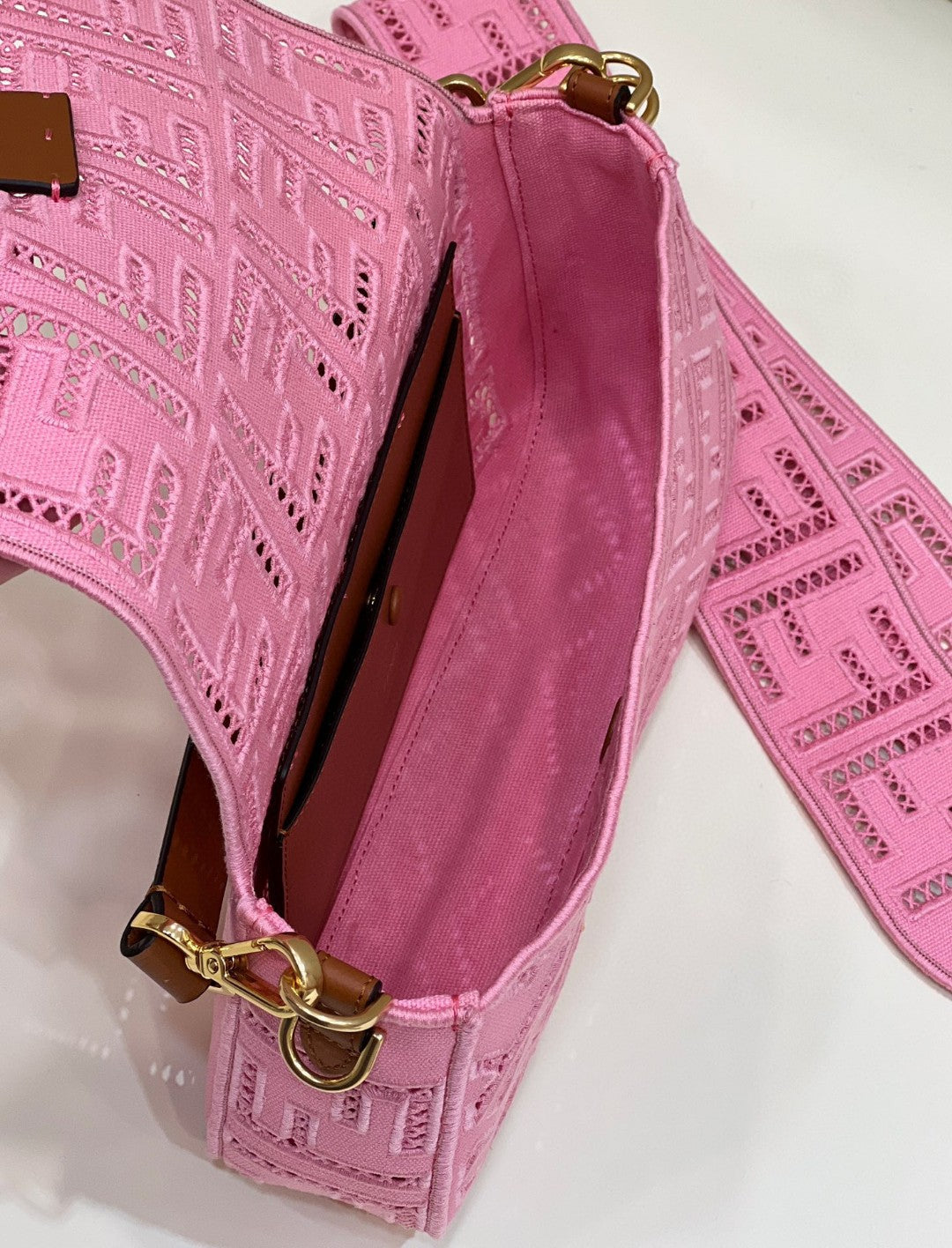 FI Baguette Pink with Embroidery MeGLAMIum Bag For Woman 28cm/11in