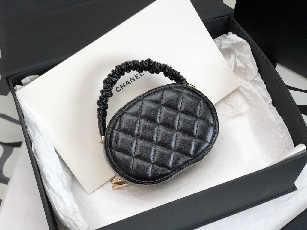 CHLVanity Case Shiny Gold Black Bag For Women 9.5cm/3.7in
