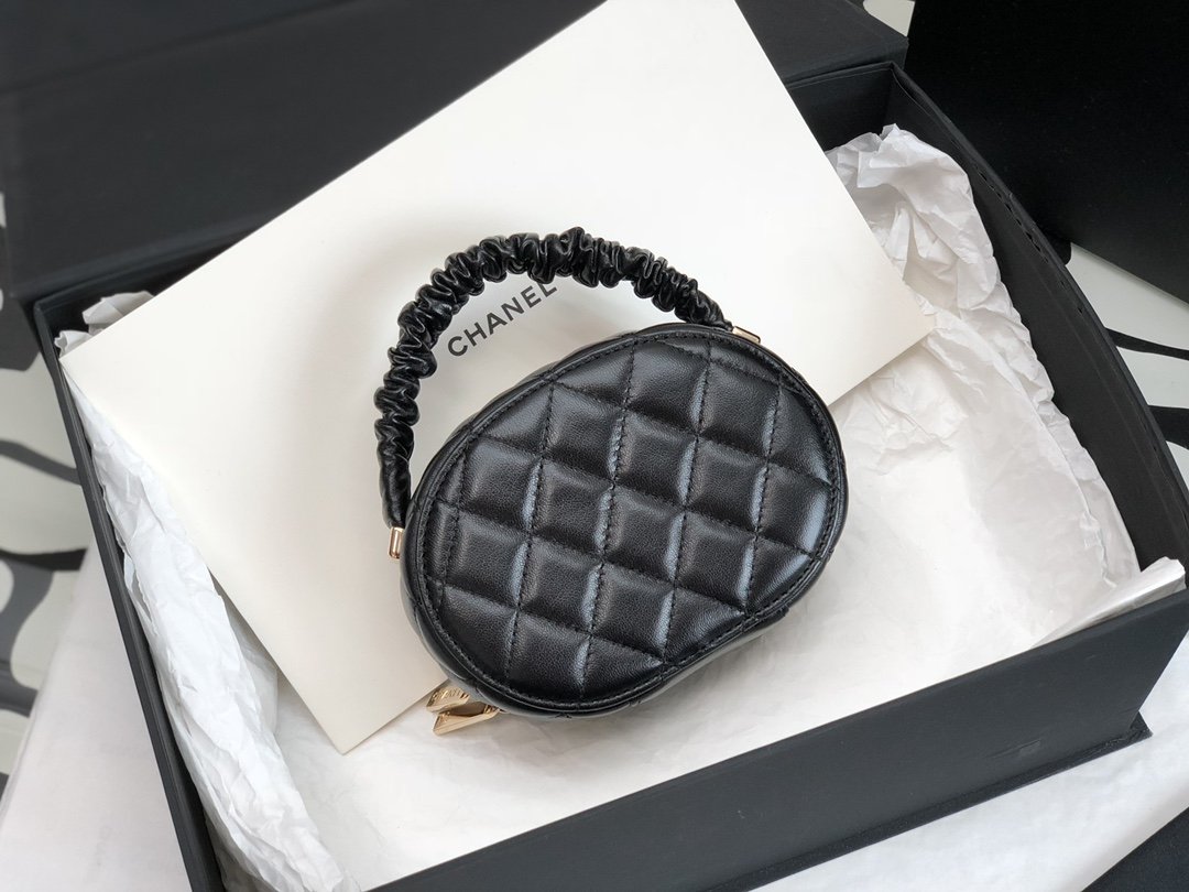 CHLVanity Case Shiny Gold Black Bag For Women 9.5cm/3.7in