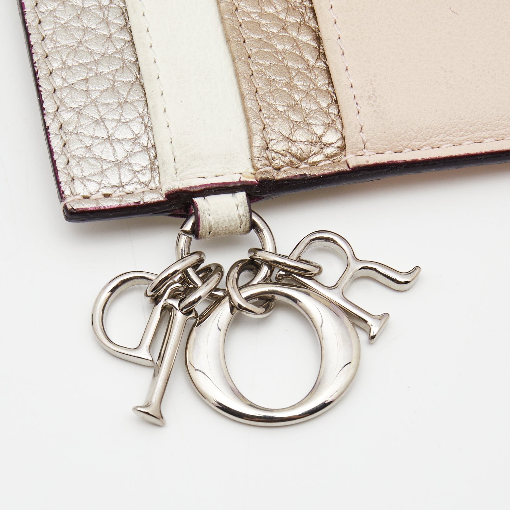 Dior Multicolor Leather Lady Dior Card Holder