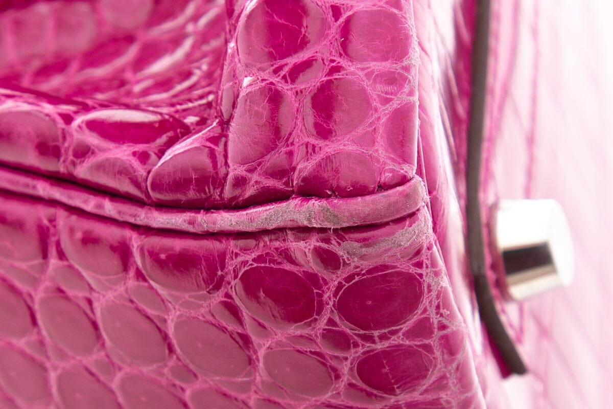 HermÃƒÆ’Ã‚Â¨s Birkin 35 Rose Shocking Crocodile Handbag