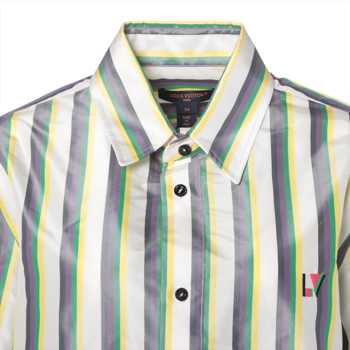 Louis Vuitton 24SS Silk Shirt 34  Multicolor RW241WB Multicolor Stripe