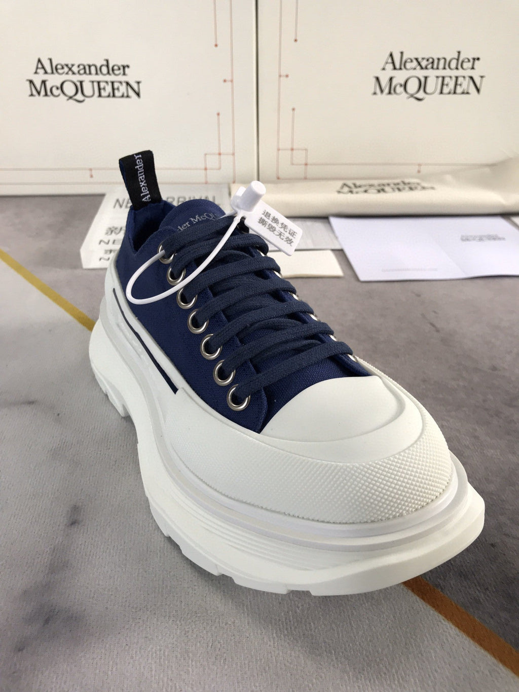Alexander McQueen Tread Slick LaGLAMI Up Cotton Blue For Men