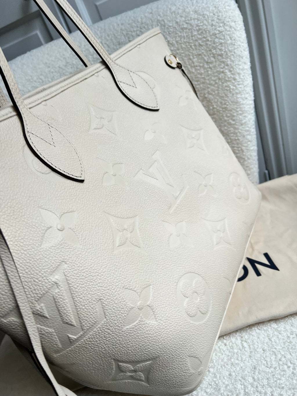Louis Vuitton Neverfull MM Creme Empreinte (RRP £1,940)