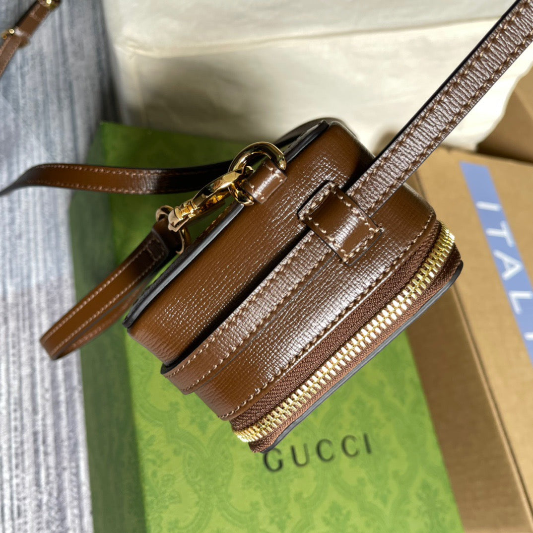 Glami Mini Bag With InterlockingÃ‚Â G Beige And Ebony Glami Supreme Canvas And Brown For Women 9in/23cm Glami