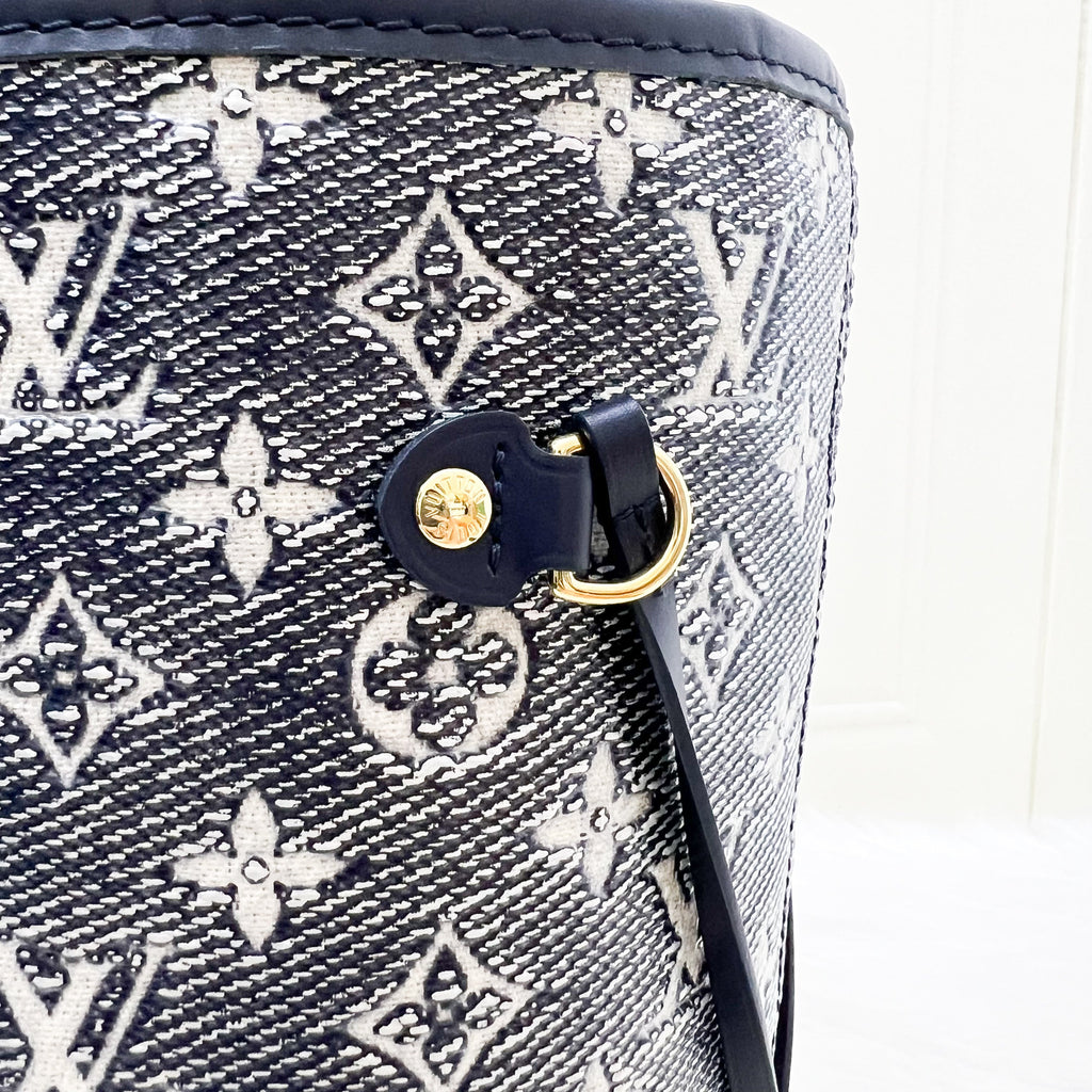 LV Neverfull MM in Monoglam Blue Canvas and GHW