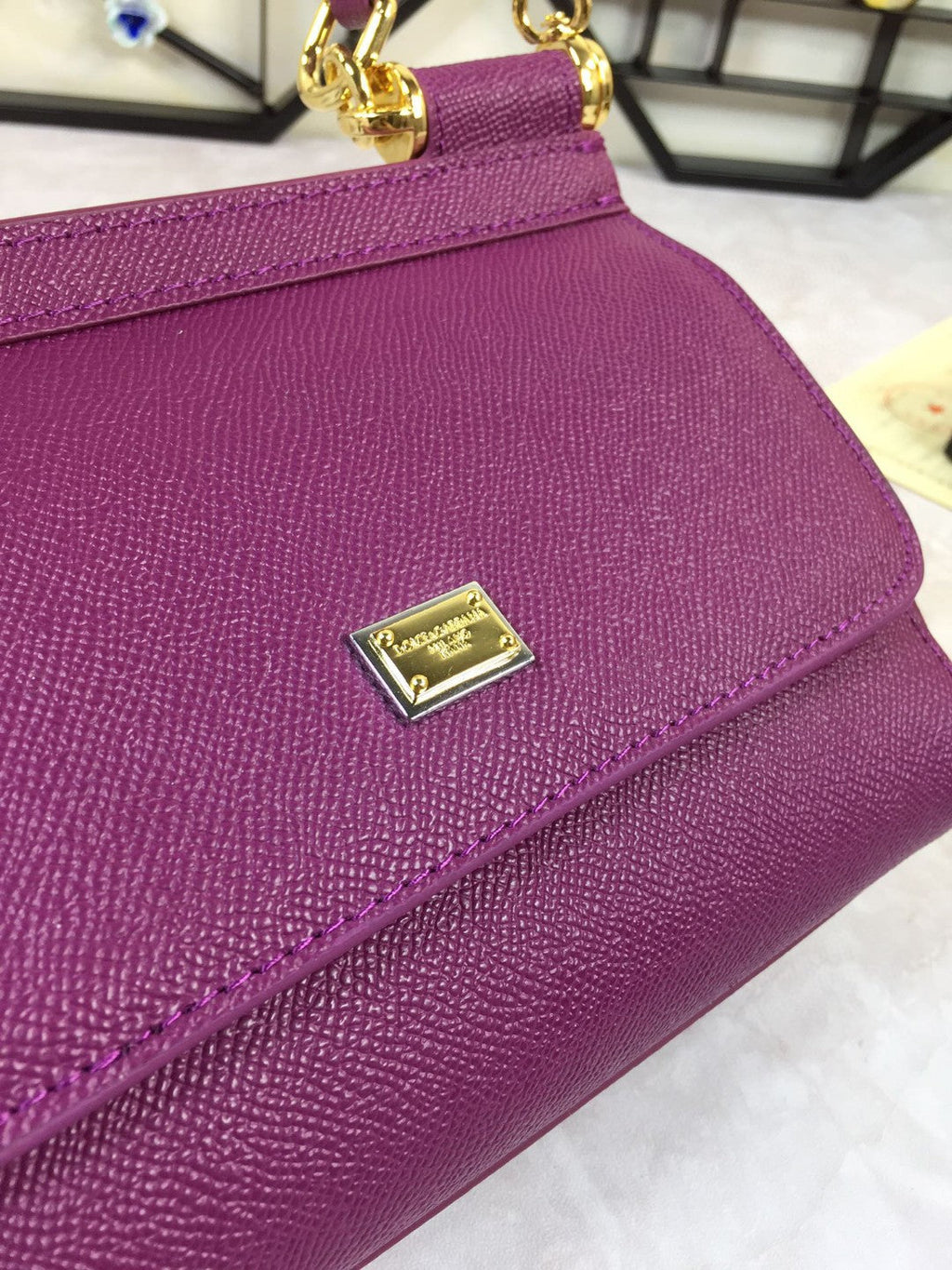 GLAMI MeGLAMIum Sicily Handbag In Dauphine Violet For Women 10.2in/26cm GLAMI