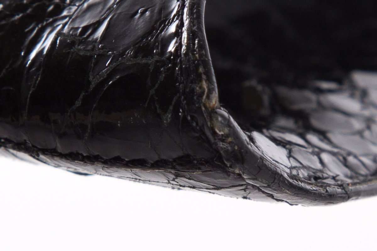 Nancy Gonzalez Black Crocodile Envelope Clutch