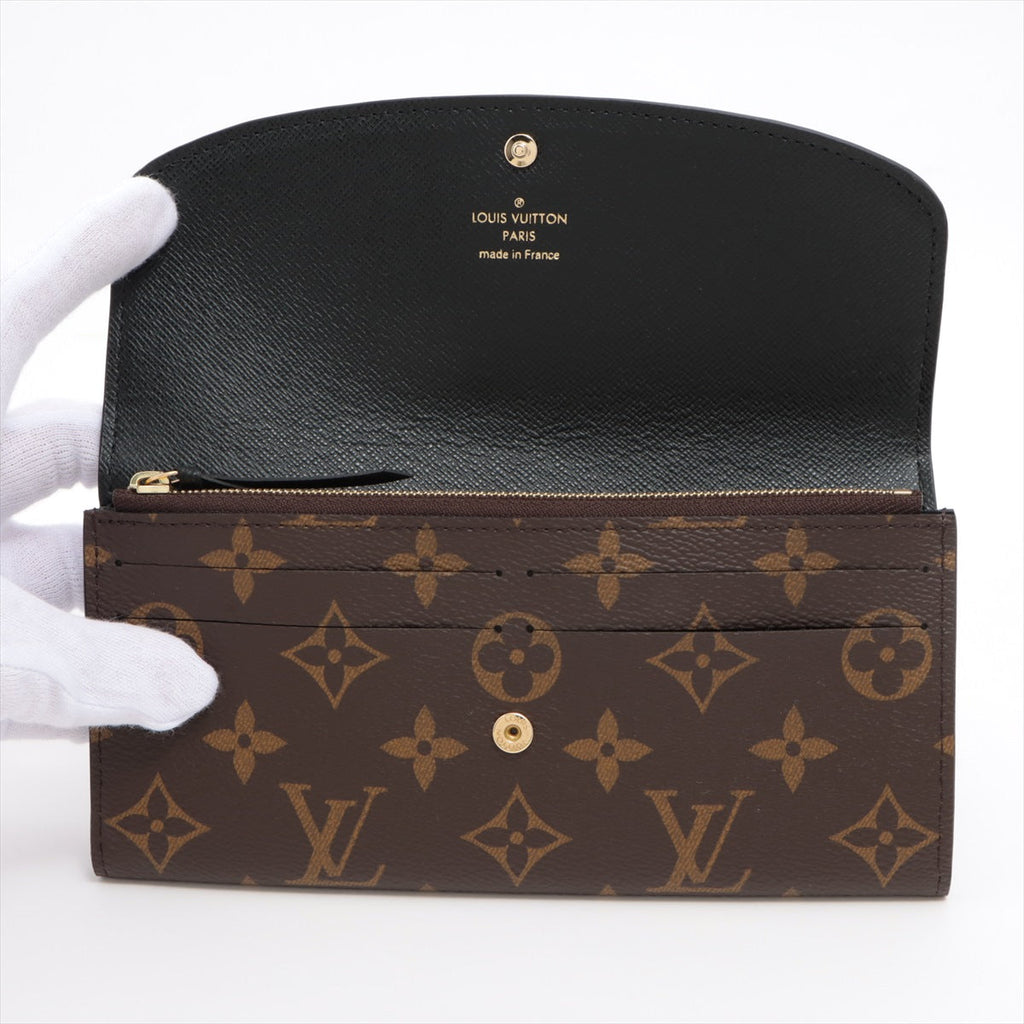 Louis Vuitton Monogram Reversee Portefolio Emily M82157 BlackBrown Long   Wallet