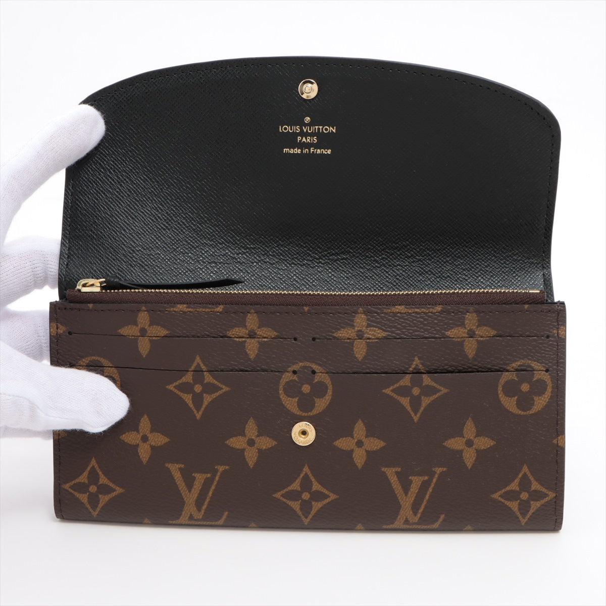 Louis Vuitton Monogram Reversee Portefolio Emily M82157 BlackBrown Long   Wallet