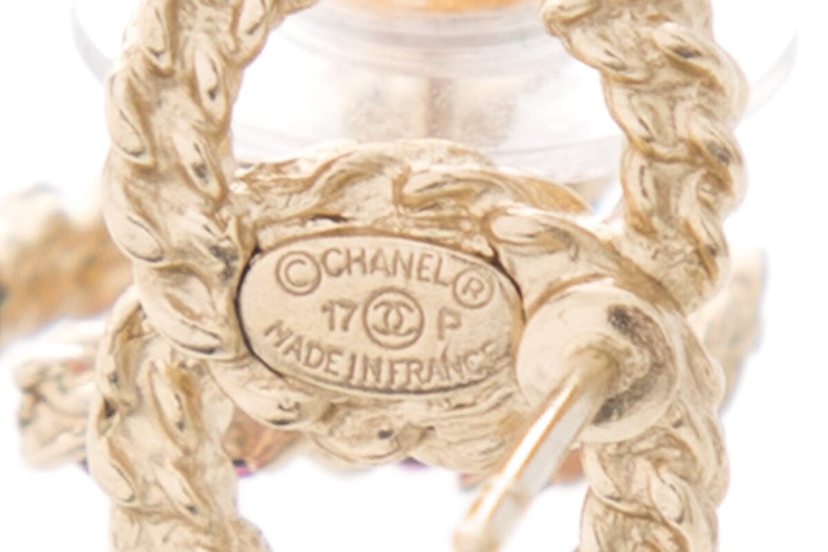 Chanel Pink "CC" Studded earrings