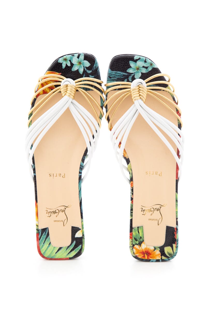 Christian Louboutin Floral Flat Slip On Sandal SZ 39