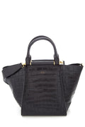 Max Mara Black Croc Embossed Handbag