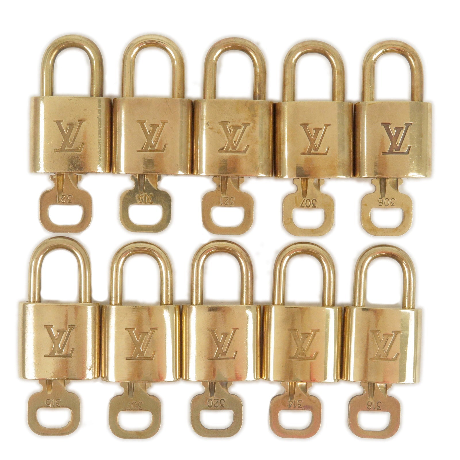 Louis Vuitton Set of 10 Lock & Key Cadena Key Lock