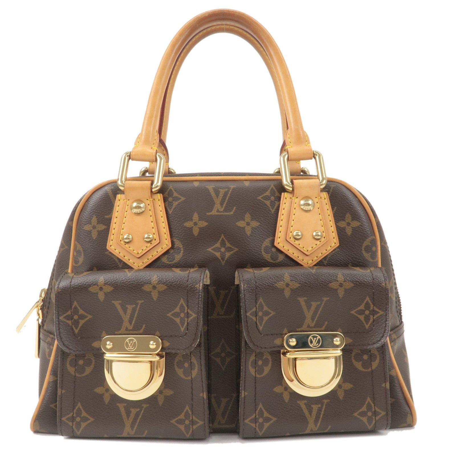 Louis Vuitton Monogram Manhattan PM Hand Bag Brown