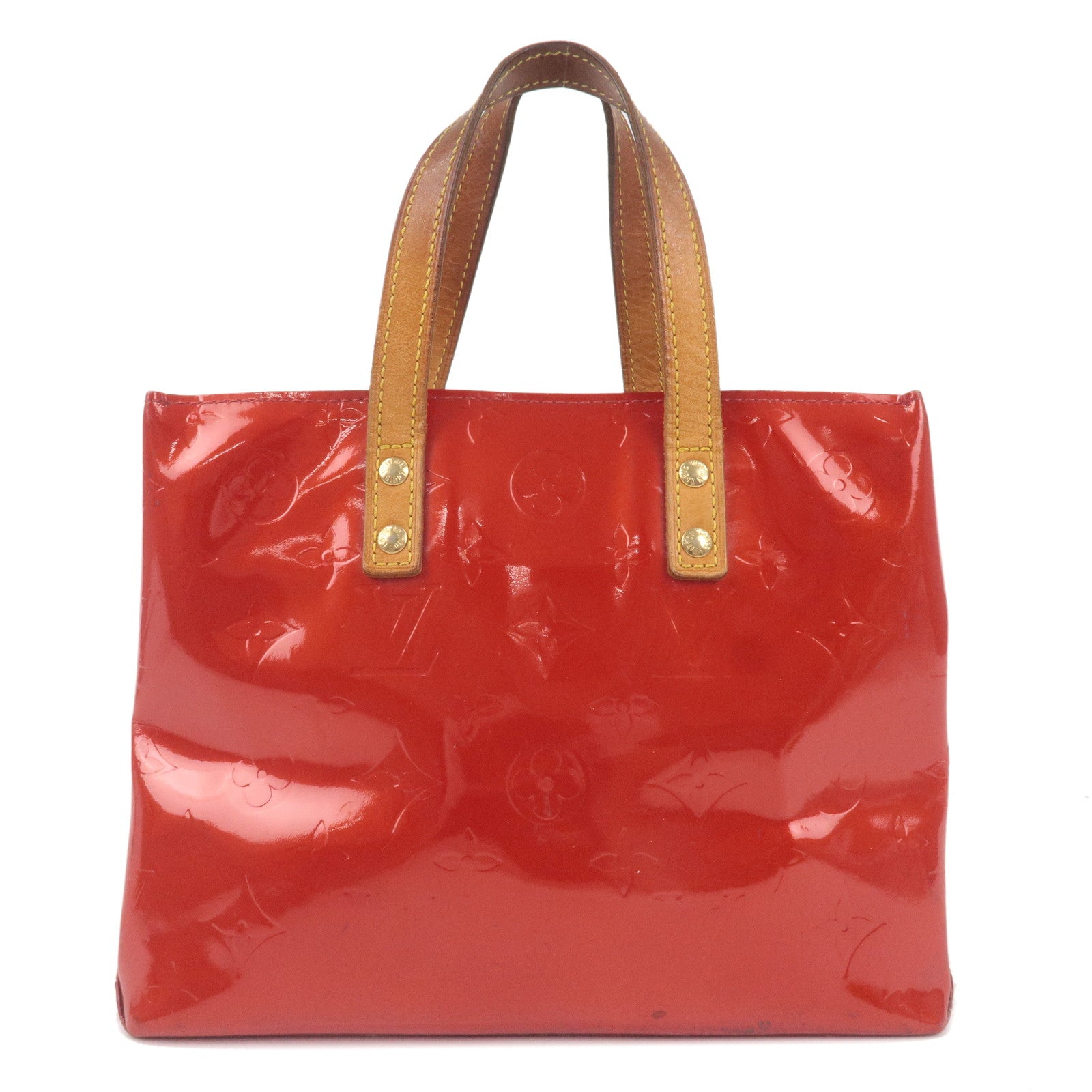 Louis Vuitton Monogram Vernis Lead PM Hand Bag Rouge M91088
