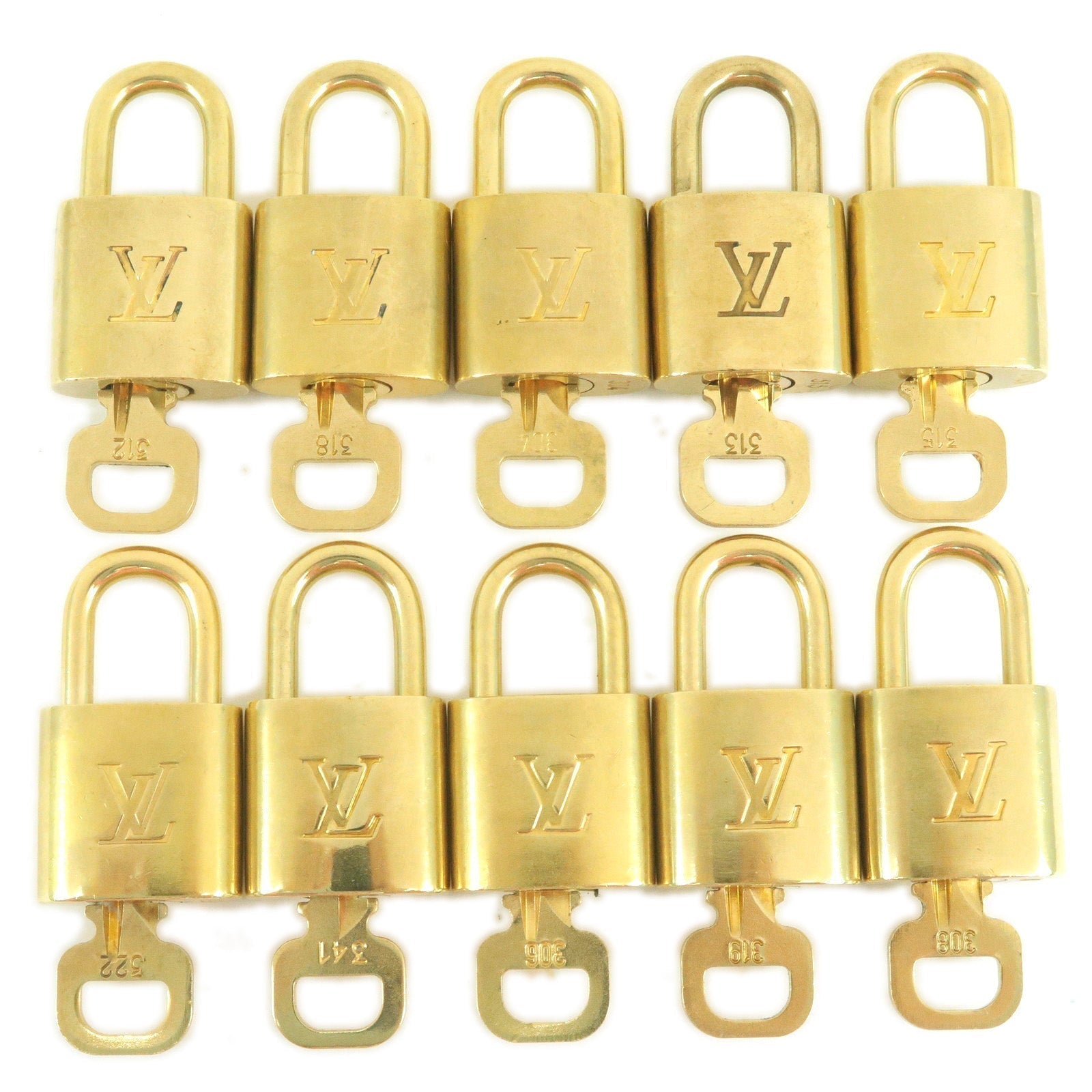 Louis Vuitton Set of 10 Lock & Key Cadena Key Lock