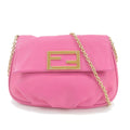 FENDI Leather Chain Shoulder Bag Purse Pink 8M0276