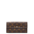 Louis Vuitton Monogram Portefolio Sarah Long Wallet M61734 Brown PVC Leather  Louis Vuitton