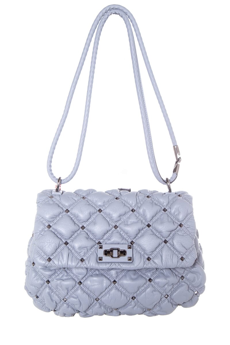 Valentino Garavani Grey Spikeme Rockstud Crossbody Handbag NWT