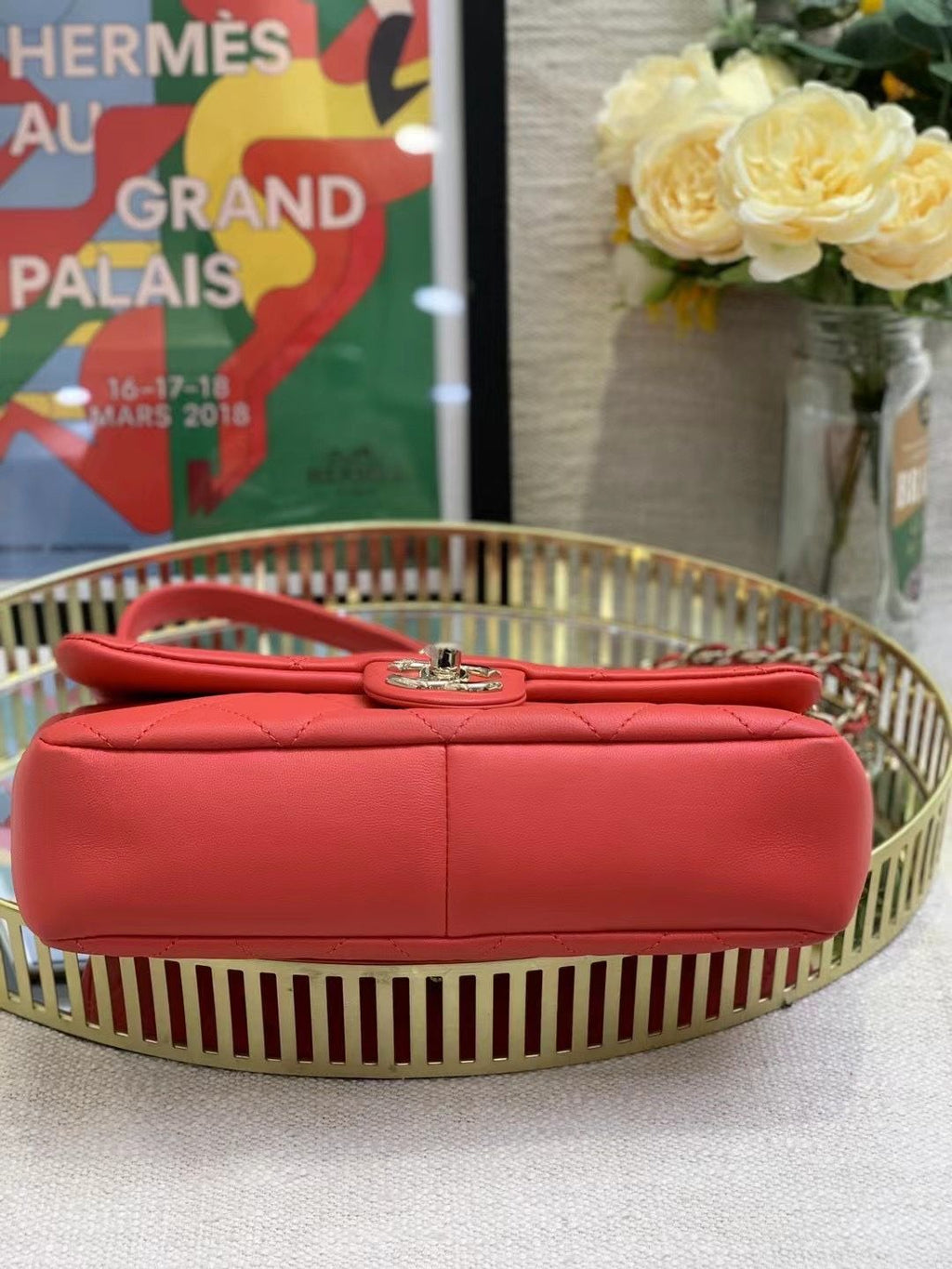Preloved Chanel Flap Bag Red 23*14CM 8408
