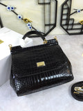 GLAMI MeGLAMIum Sicily Bag In Foiled CrocoGLAMIle-Print Black For Women 10.2in/26cm GLAMI