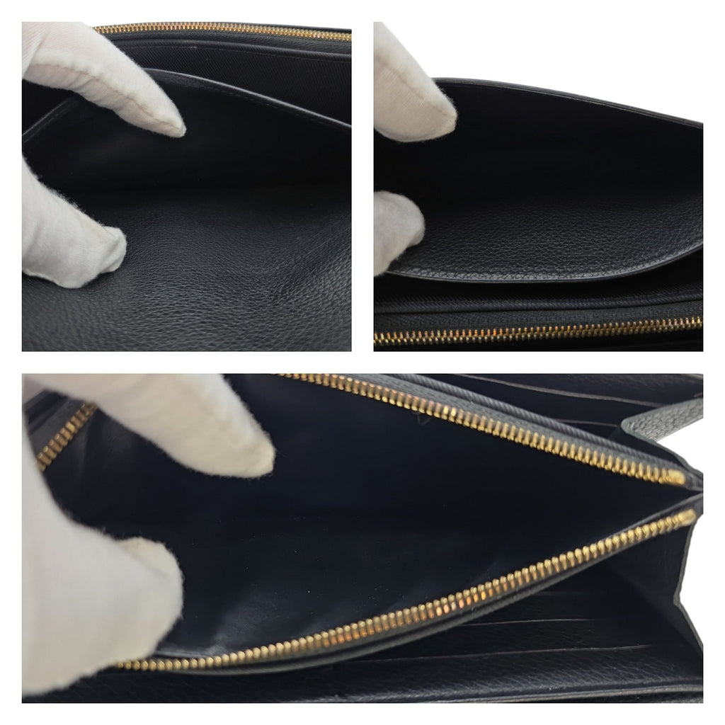 Louis Vuitton Black Calfskin LockMe Long Wallet