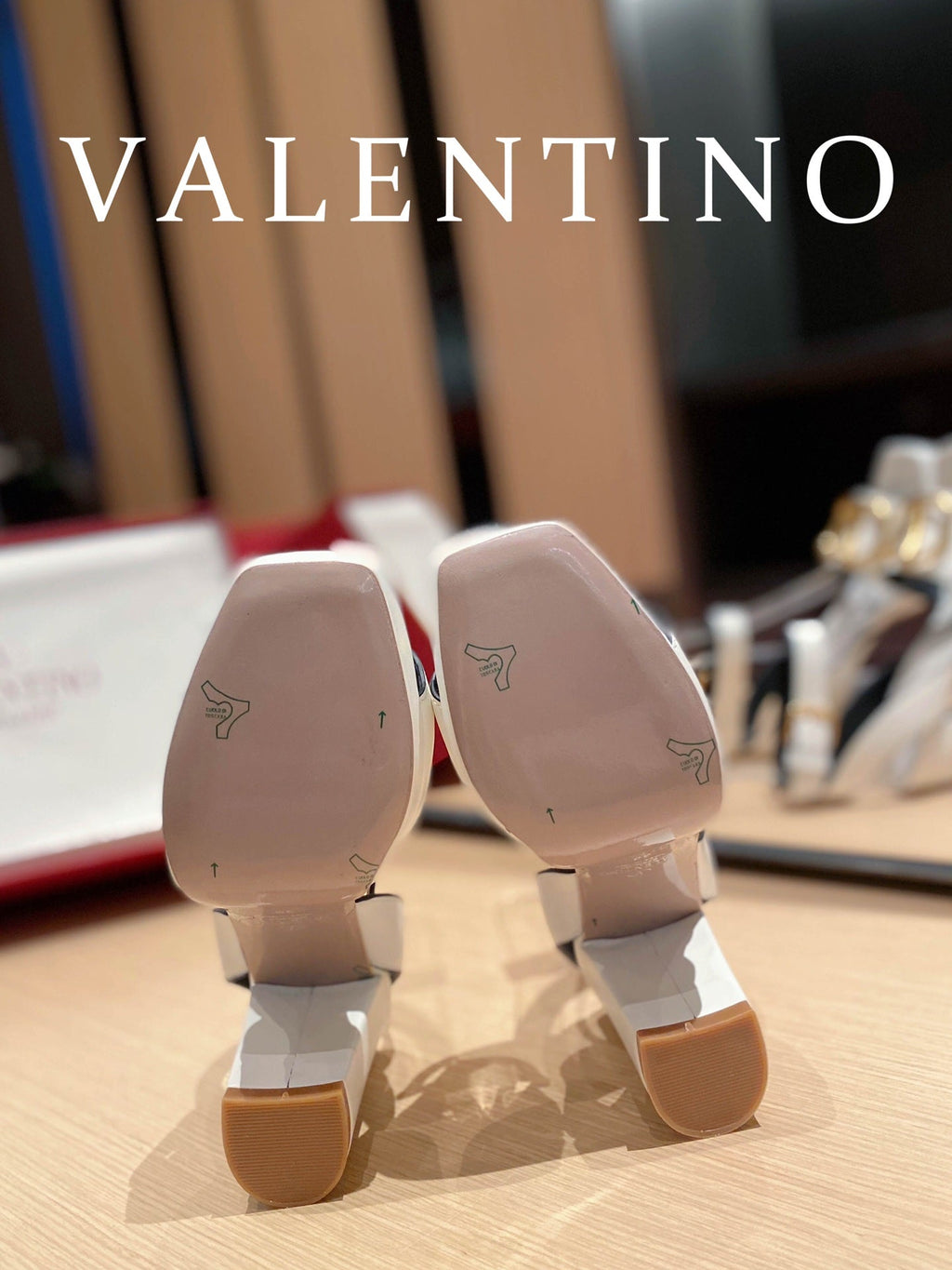 Valentino Garavani Strap Heeled Sandals With V Logo Signature EmbellisGLAMIent White For Women
