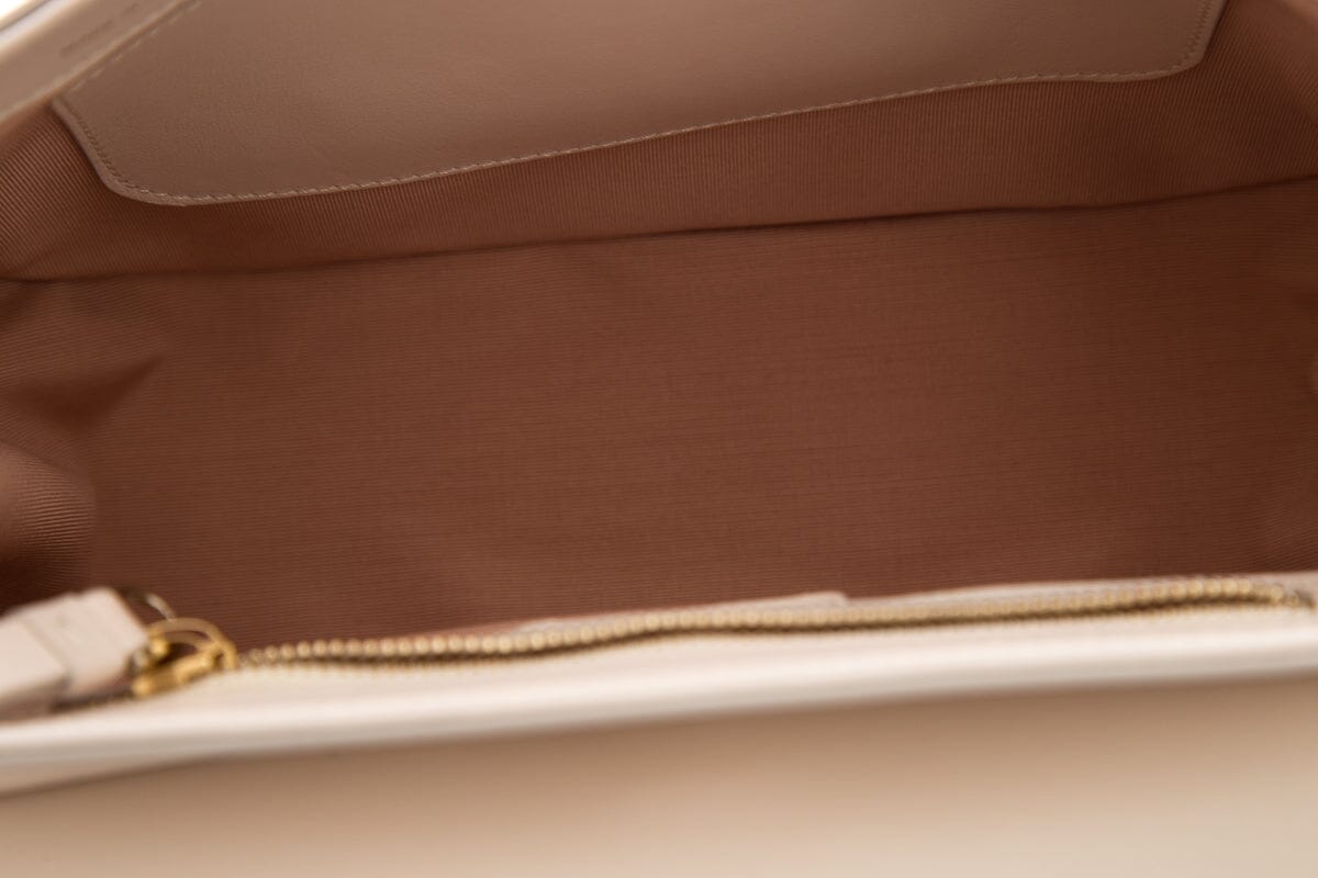 Roger Vivier White Leather Top Handle Handbag