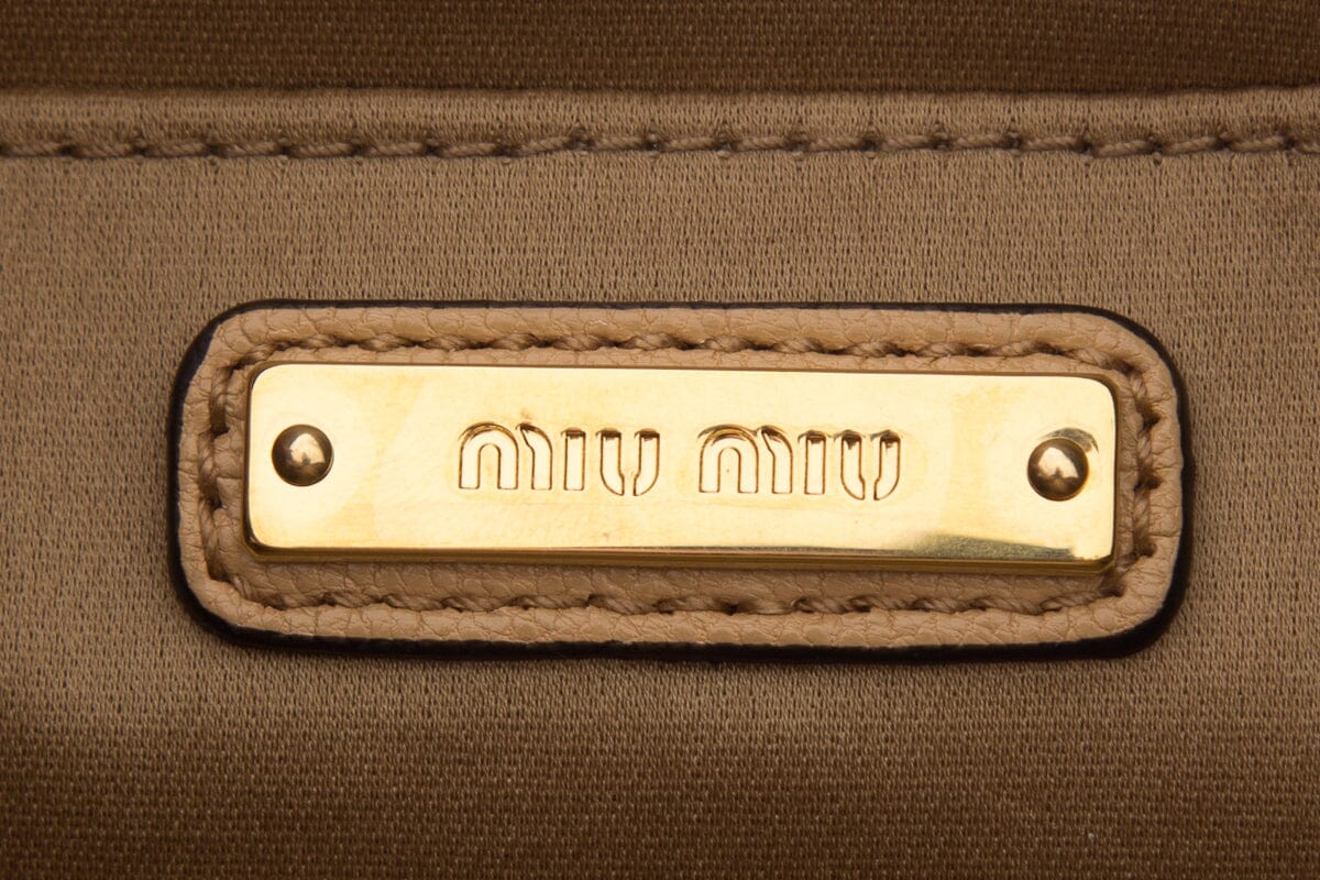 Miu Miu Tan Leather Camera Handbag