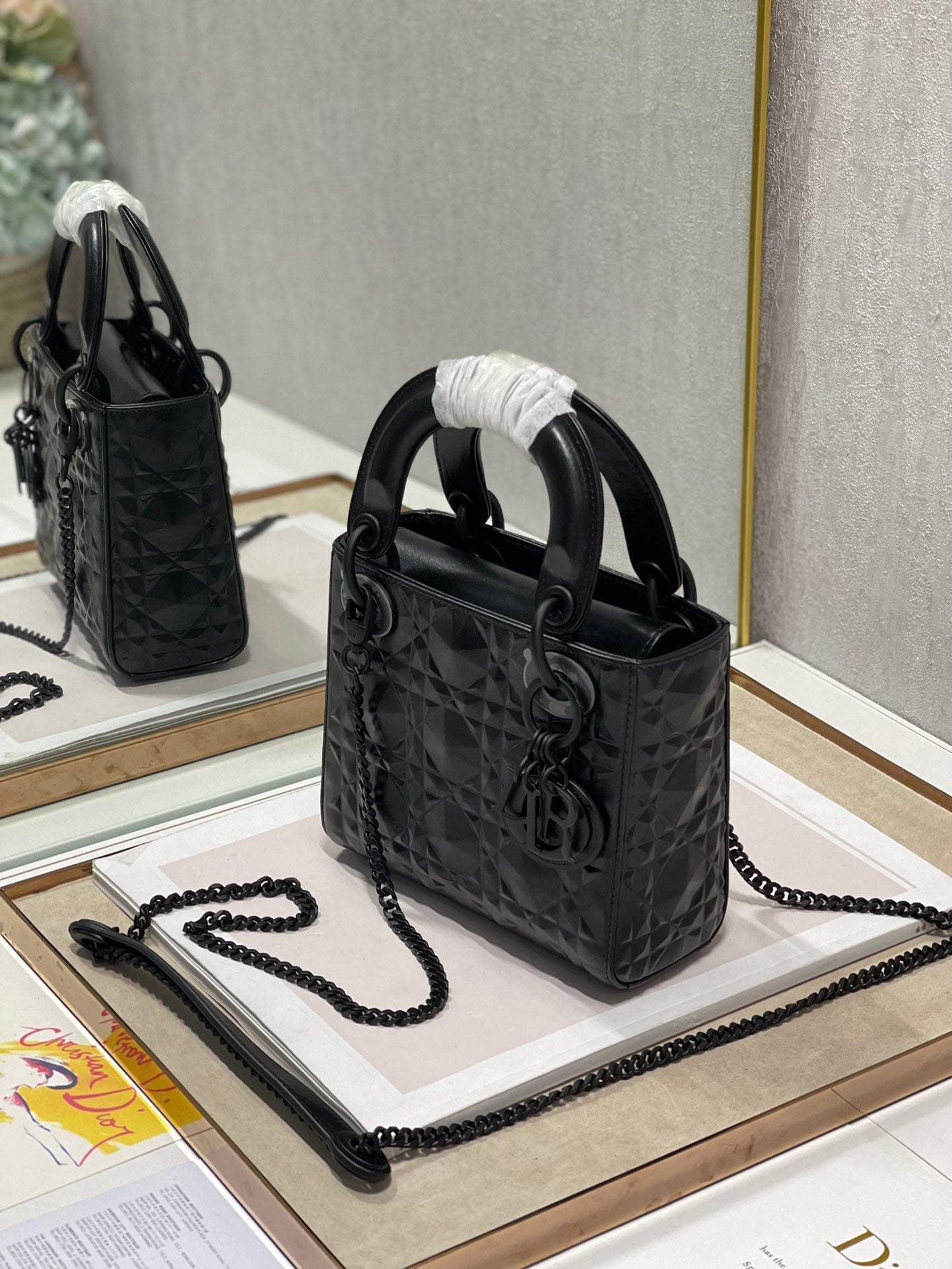 GLAMI Mini Lady Bag Cannage with Beaded Motif, Black, For Women WomenÃ¢â‚¬â„¢s Handbags, Crossbody Bags, 17cm CD M0505SNEA_M900