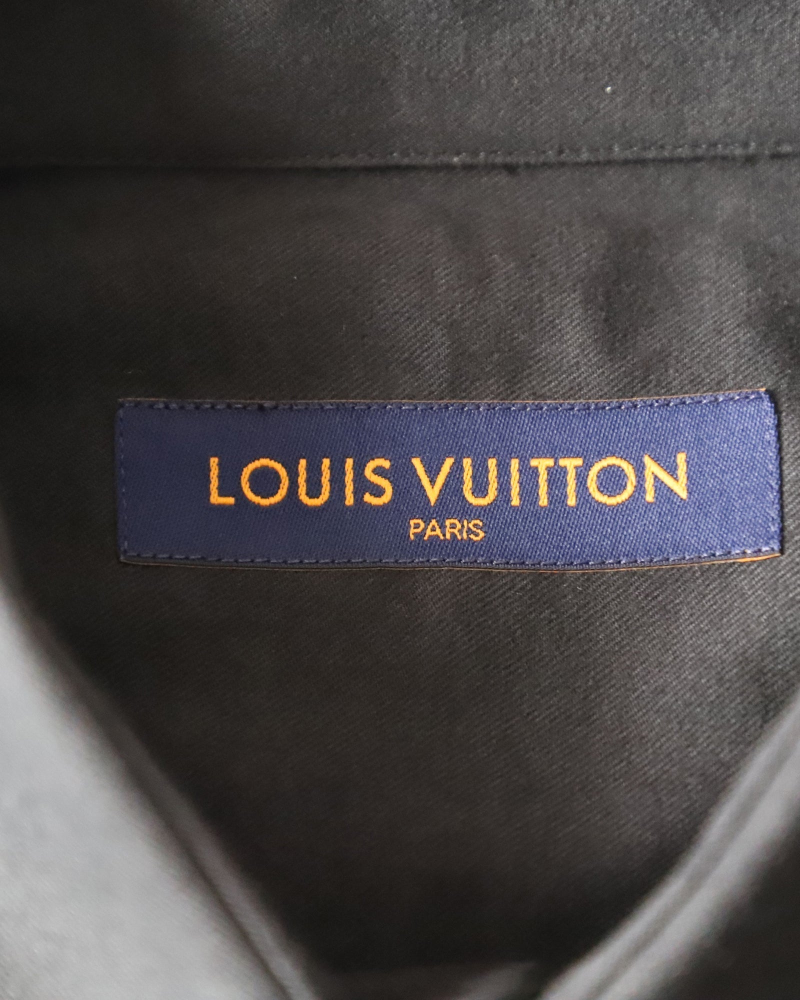 Louis Vuitton Zipper Detail Shirt in Black Cotton