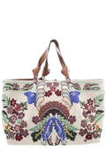 Valentino Garavani Atelier Purple & Green Embroidered Floral Tote