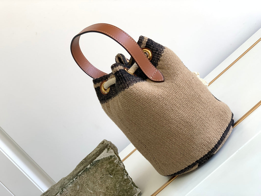 GLAMI Teen Drawstring In Textile With Triomphe Beige / Tan For Women 6in/15cm 196532EFZ.02ET