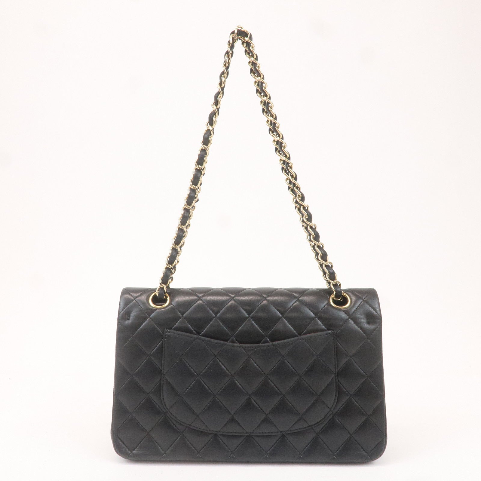 CHANEL Matelasse 25 Lamb Skin Double Flap Shoulder Bag A01112