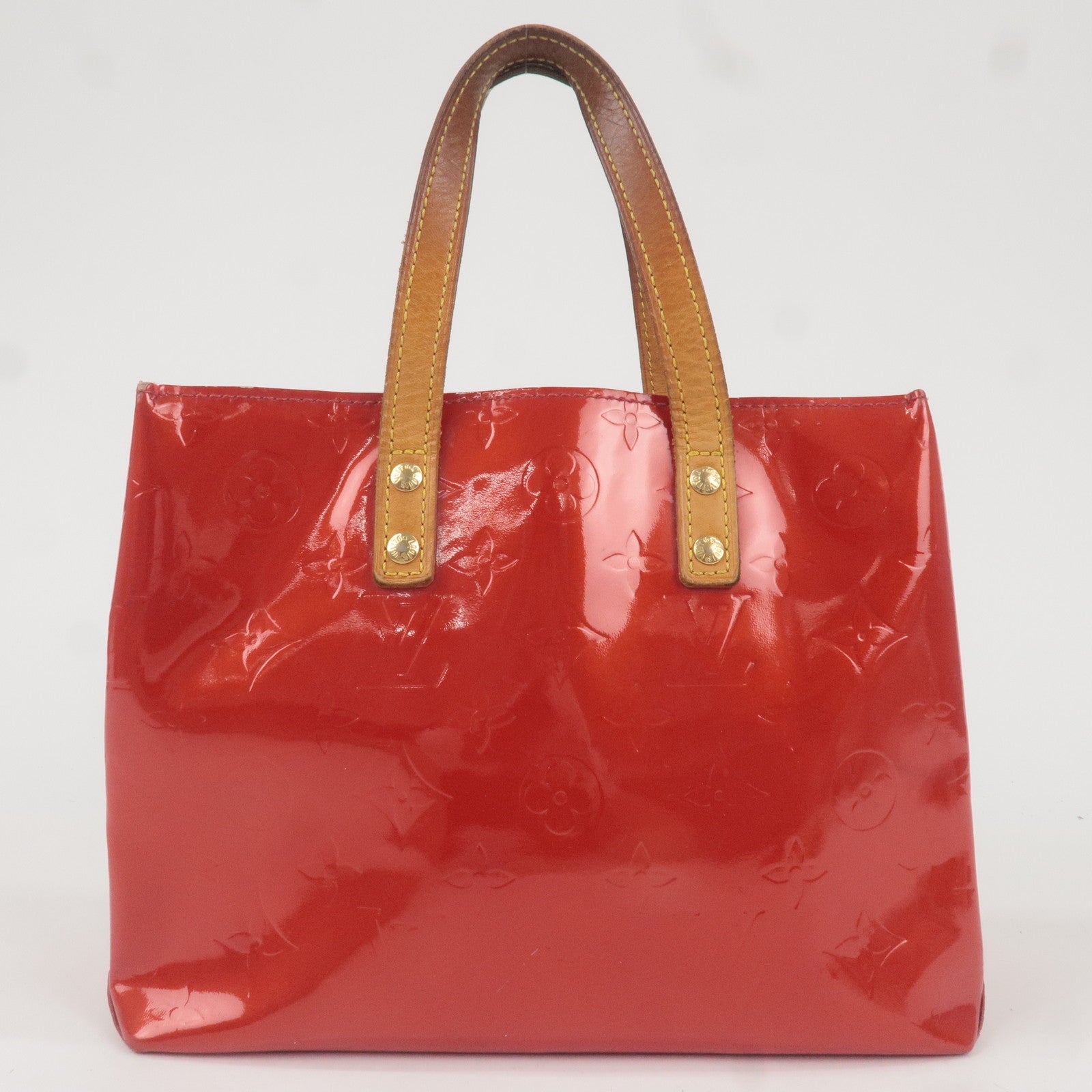 Louis Vuitton Monogram Vernis Lead PM Hand Bag Rouge M91088