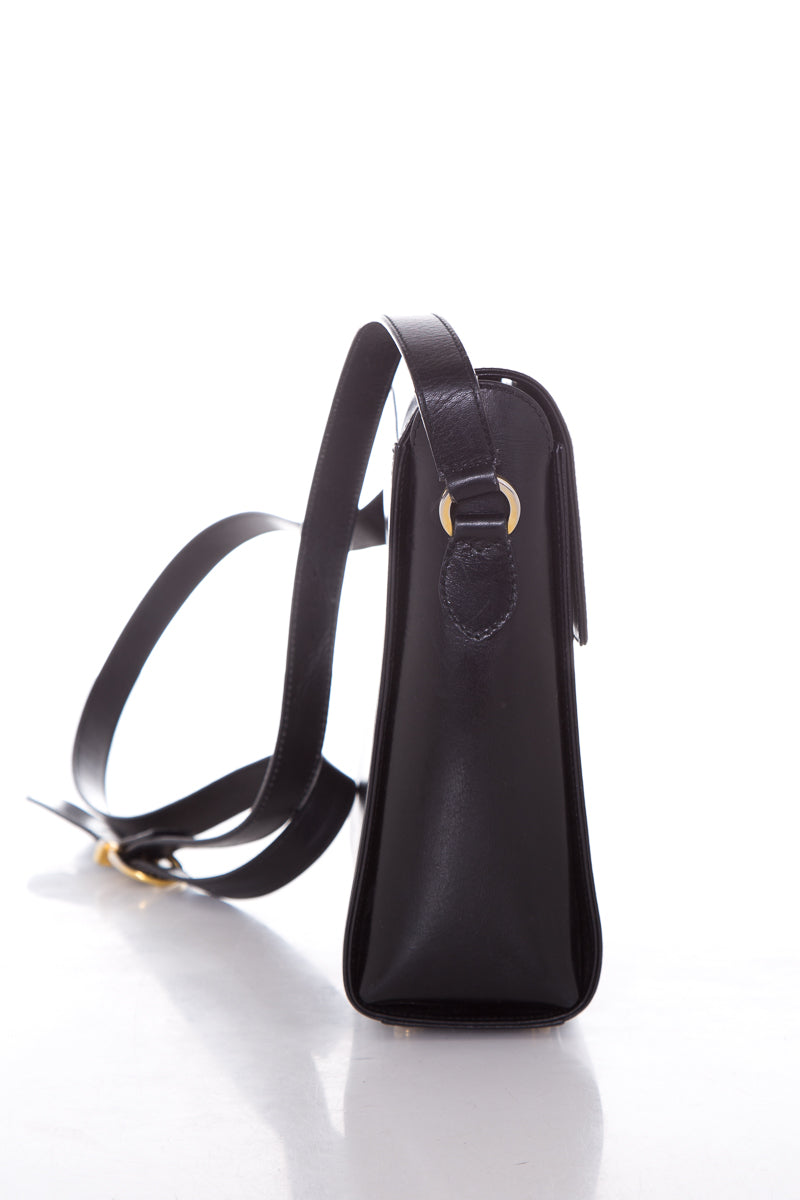 Salvatore Ferragamo Black Gancini Cross-Body