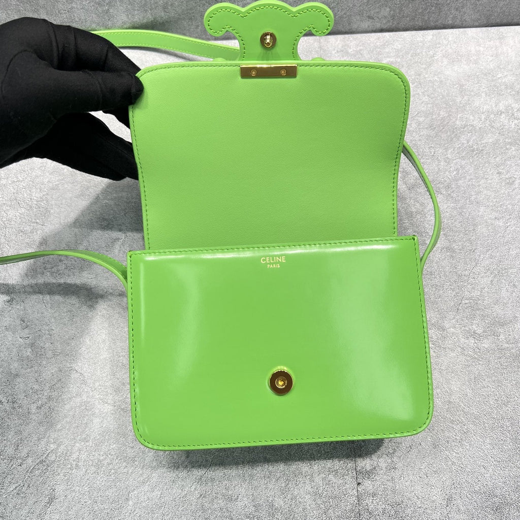 GLAMI Mini Classique Cuir Triomphe Bag Green For Women 7.1in/18cm