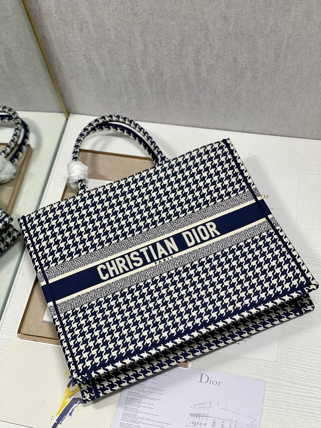 GLAMI Large Book Tote Blue And White, For Women, WomenÃ¢â‚¬â„¢s Handbags 16.5in/42cm CD