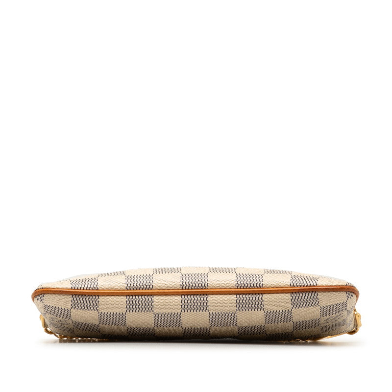 Louis Vuitton Damier Azur Poschet Milla MM Accessory Pouch N60027 White PVC Leather  Louis Vuitton