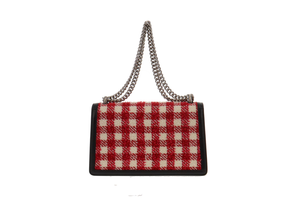 Gucci Red/Pink Tweed Small Dionysus Shoulder Bag