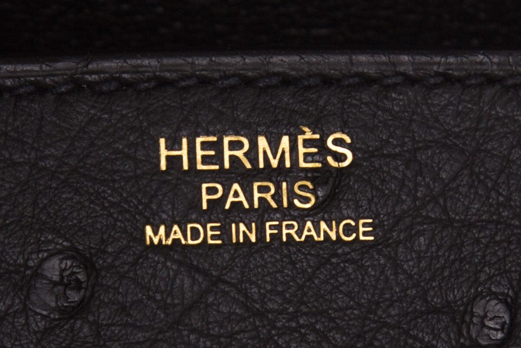 HermÃƒÆ’Ã‚Â¨s 2021 Black Ostrich Rose Gold HW Birkin 30cm