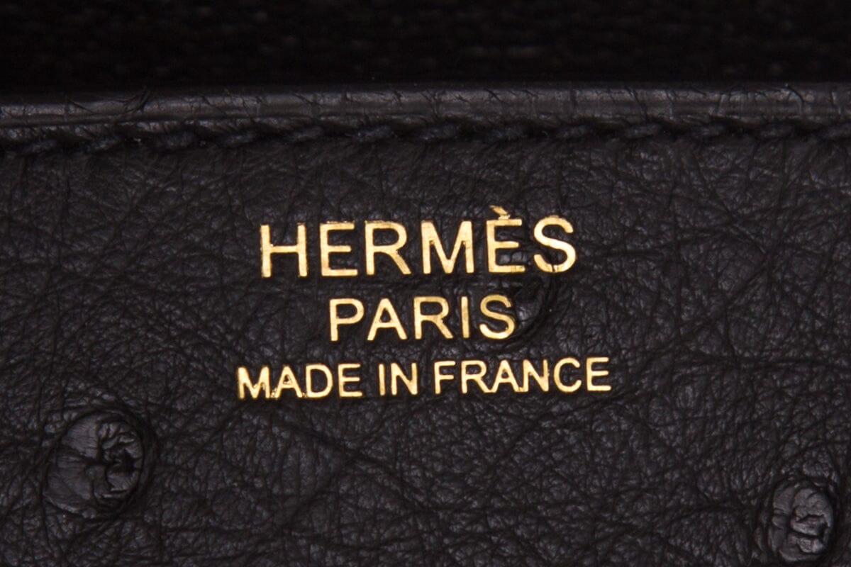 HermÃƒÆ’Ã‚Â¨s 2021 Black Ostrich Rose Gold HW Birkin 30cm